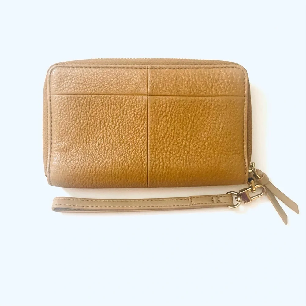 TORY BURCH Britten Zip Continental Wallet Logo Leather
